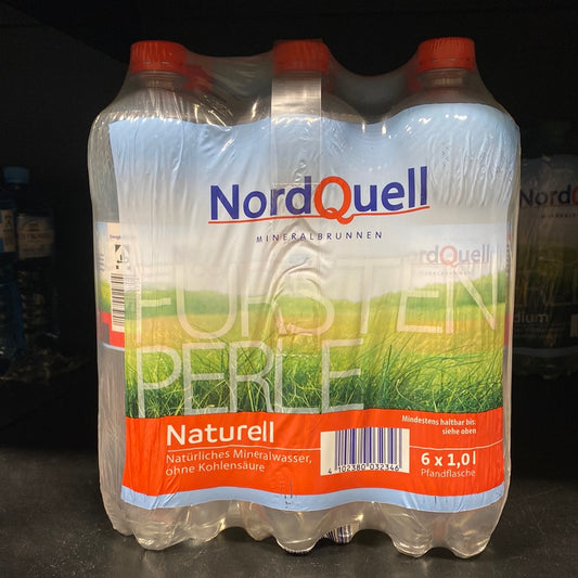 NordQuell Natürliches Mineralwasser Naturell - 6 x 1 l