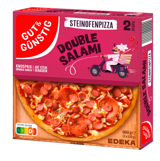 GUT&GÜNSTIG Double Salami Steinofenpizza
