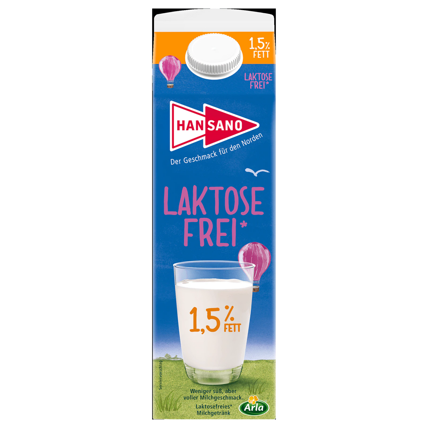 Hansano Laktosefreie Milch 1,5% 1l