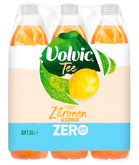 Volvic Tee mit Zitronen-Geschmack, Zero Zucker 6-Pack 6 x 1,5 l