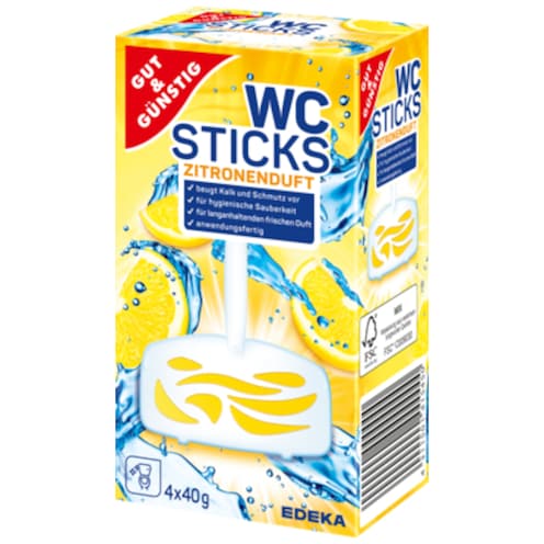 GUT&GÜNSTIG WC-Sticks Zitronenduft 4 x 40 g