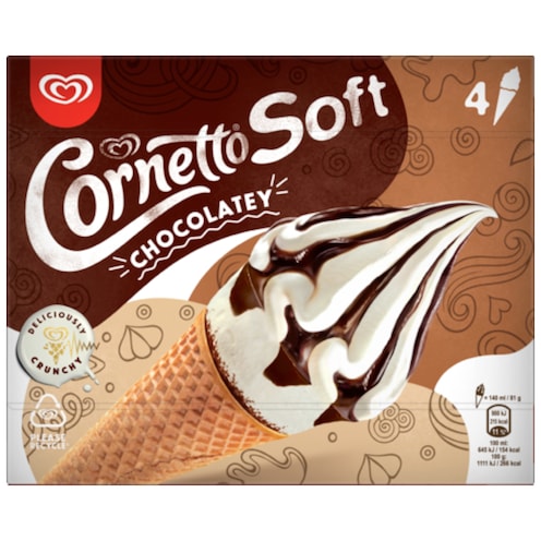 LANGNESE Cornetto Soft Chocolatey 4 x 140 ml