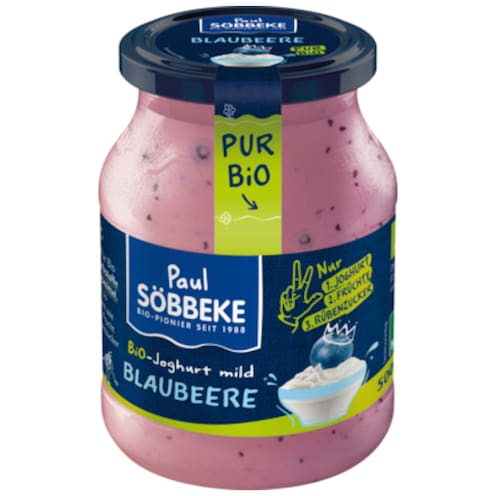 Söbbeke Pur Bio Joghurt mild Blaubeere 3,8 % Fett 500 g