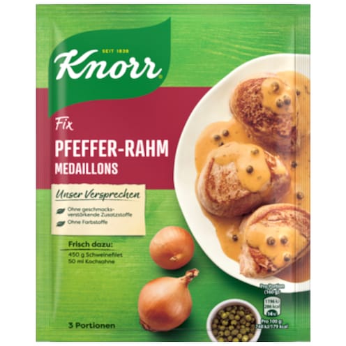 Knorr Pfeffer Rahm Medaillons für 3 Portionen