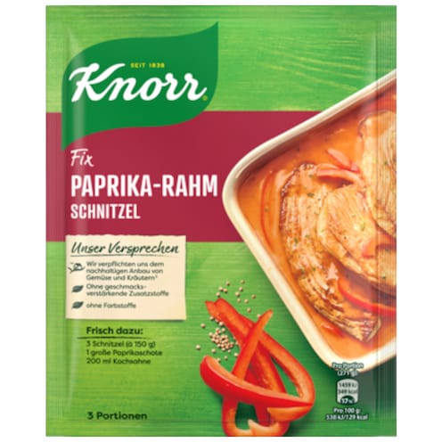Knorr Paprika Rahmschnitzel für 3 Portionen