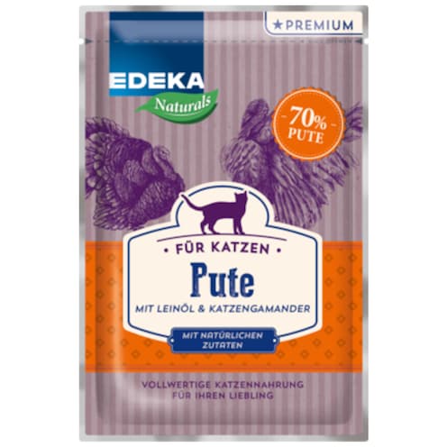 EDEKA Naturals Katzenmenü Pute mit Leinöl & Katzengamander 85 g