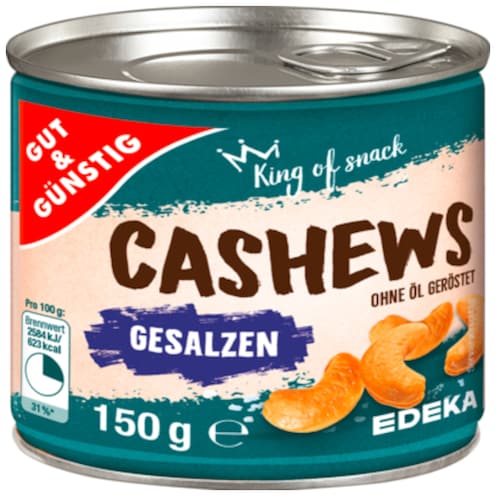 GUT&GÜNSTIG Cashews, geröstet & gesalzen 150 g
