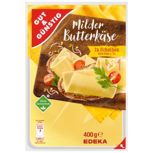 GUT&GÜNSTIG Butterkäse in Scheiben 45% Fett i. Tr. 400 g