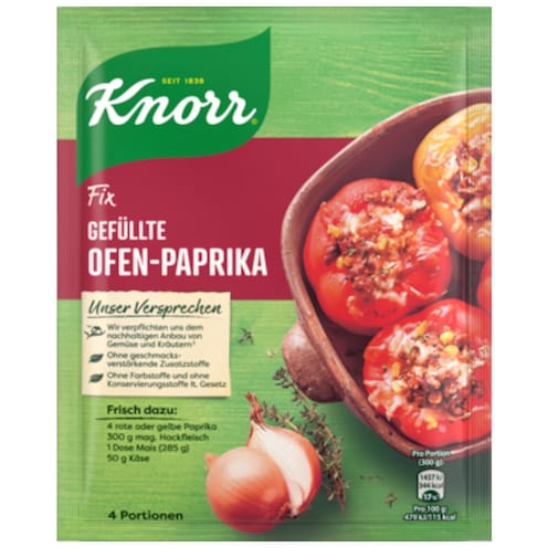 Knorr Fix Gefüllte Ofen-Paprika für 4 Portionen