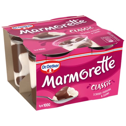 Dr.Oetker Marmorette Classic Schoko-Pudding & Sahne 4 x 100 g