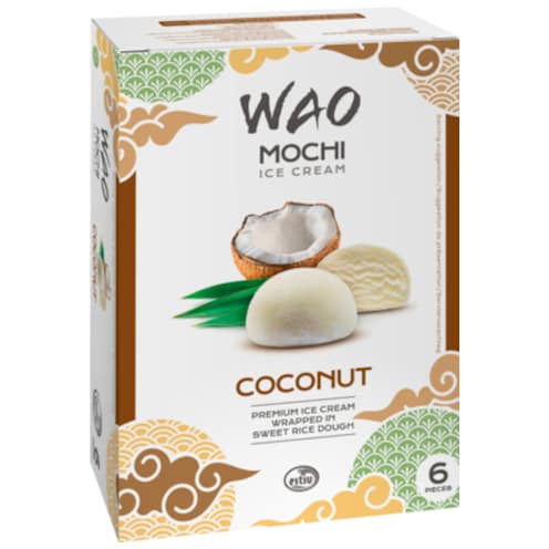 WAO Mochi Ice Cream Coconut 6 x 36 ml
