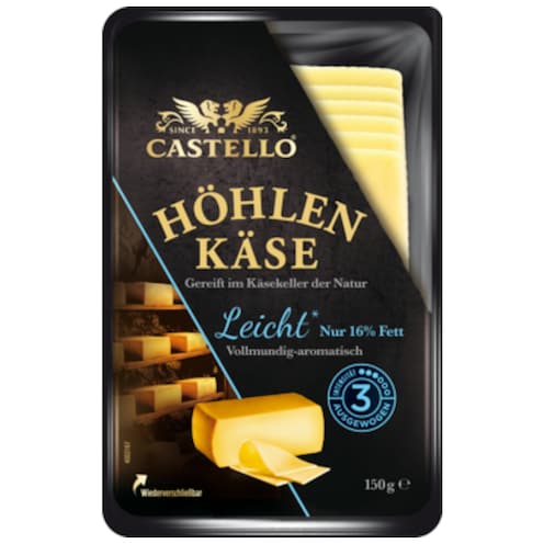 Castello Höhlenkäse Leicht in Scheiben 30 % Fett i. Tr. 150 g