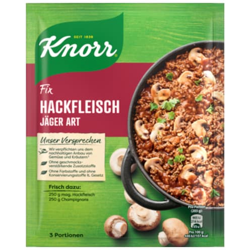 Knorr Fix Hackfleisch Jäger Art für 3 Portionen