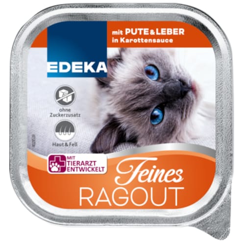 EDEKA Feines Ragout mit Pute & Leber in Karottensauce 100 g