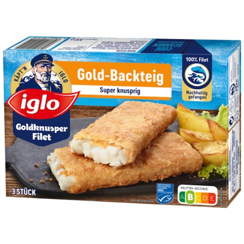 iglo MSC Goldknusper-Filet Gold-Backteig 3 Stück