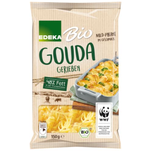 EDEKA Bio Gouda gerieben 48% Fett i. Tr. 150 g
