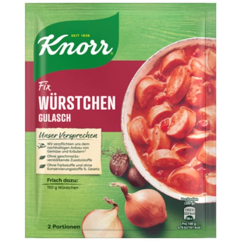 Knorr Fix Würstchen Gulasch für 2 Portionen