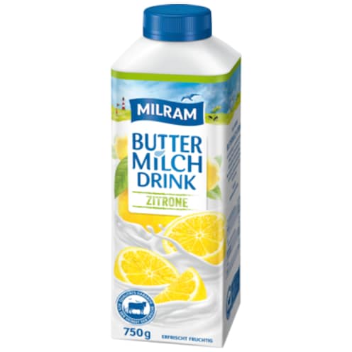 MILRAM Buttermilch Drink Zitrone 0,4 % Fett 750 g