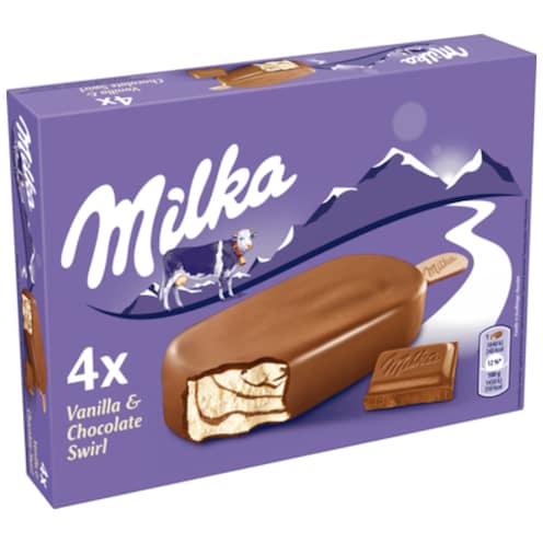 Milka Vanilla & Chocolate Swirl Stieleis 4 x 100 ml
