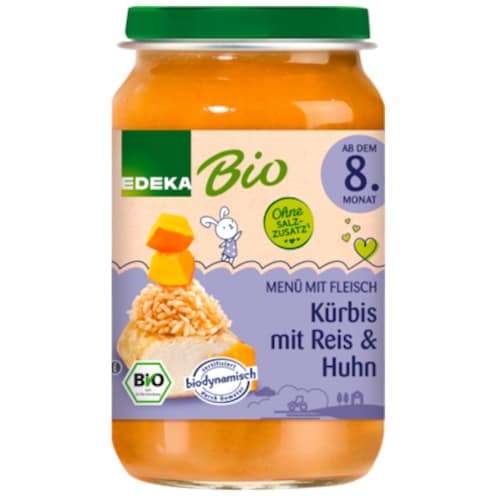 EDEKA Bio Kürbis mit Reis & Huhn 220 g