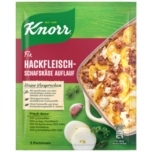Knorr Fix Hackfleisch Schafskäse-Auflauf für 3 Portionen