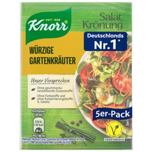 Knorr Salat Krönung Würzige Gartenkräuter für 5 x 90 ml