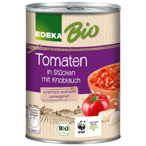 EDEKA Bio Tomaten in Stücken, mit Knoblauch 400 g