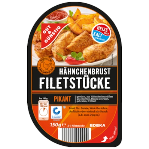 GUT&GÜNSTIG Hähnchenbrust-Filetstücke Pikant 150 g