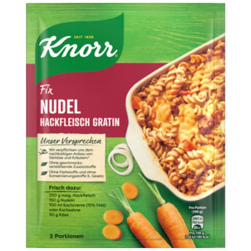 Knorr Nudel-Hackfleisch Gratin für 2 Portionen