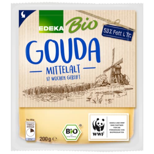 EDEKA Bio Mittelalter Gouda am Stück 53% Fett i. Tr. 200 g