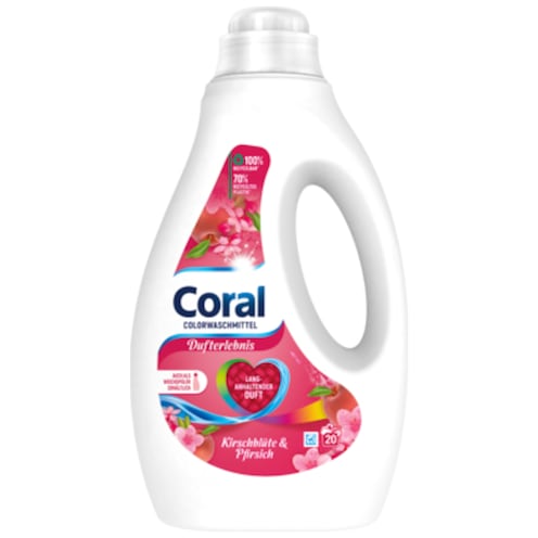 Coral Waschmittel flüssig Kirschblüte & Pfirsich 20 Waschladungen