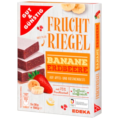 GUT&GÜNSTIG Fruchtriegel Banane-Erdbeere 150 g
