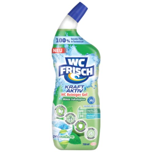 WC FRISCH Kraft Aktiv WC Reiniger Gel Pro Nature Minze-Eukalyptus 750 ml