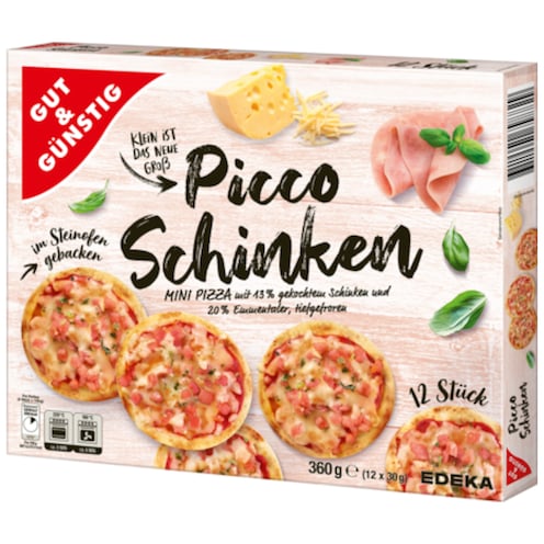 GUT&GÜNSTIG Mini-Steinofenpizza Schinken 360 g