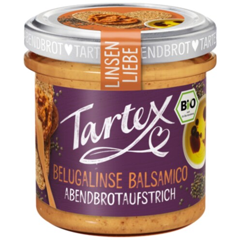 Tartex Bio Linsen Liebe Brotaufstrich Belugalinse Balsamico 140 g