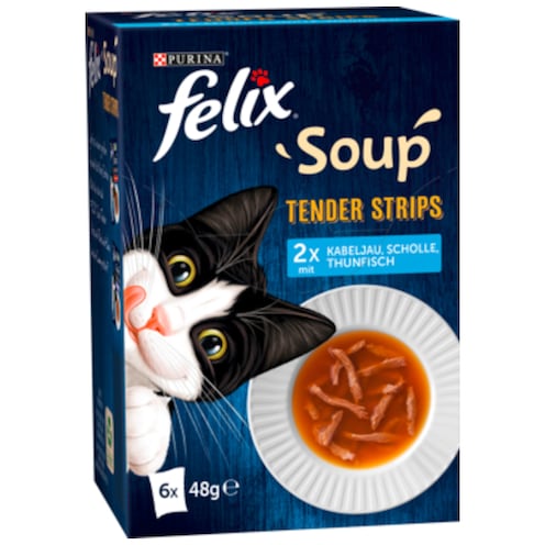 felix Soup Tender Strips Geschmacksvielfalt aus dem Wasser 6 x 48 g
