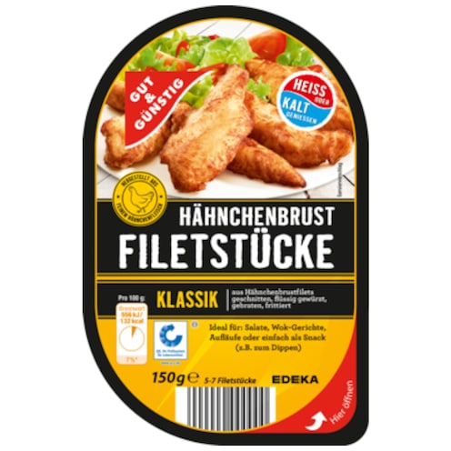 GUT&GÜNSTIG Hähnchenbrust-Filetstücke Klassik 150 g