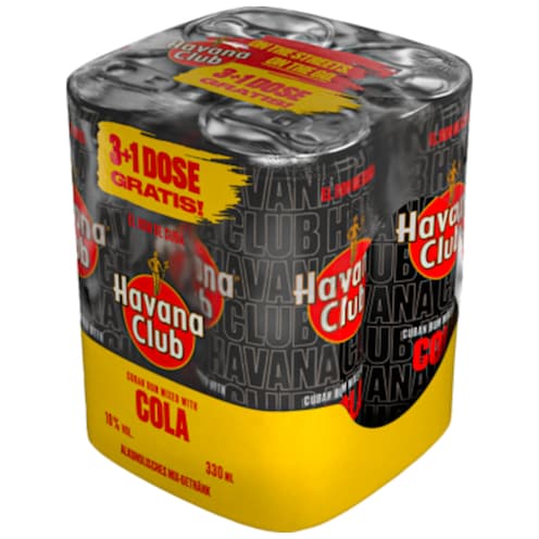 Havana Club Rum & Cola 10 % vol. 4 x 0,33 l
