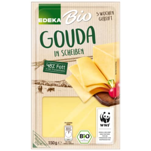 EDEKA Bio Gouda in Scheiben 48% Fett i. Tr. 150 g