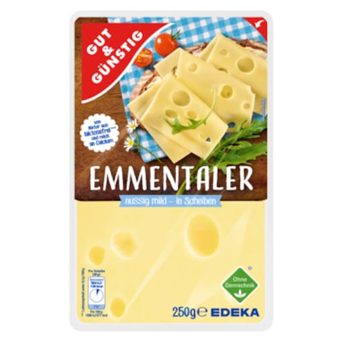 GUT&GÜNSTIG Emmentaler in Scheiben 45% Fett i. Tr. 250 g