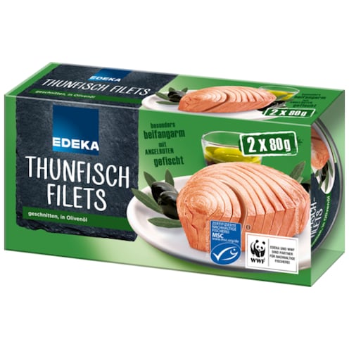 EDEKA Thunfischfilets in Olivenöl 2 x 80 g