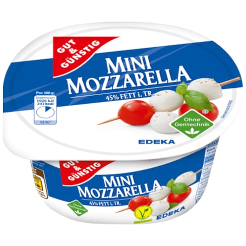 GUT&GÜNSTIG Mini Mozzarella 45% Fett i. Tr. 125 g