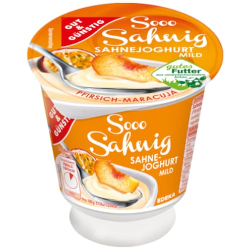GUT&GÜNSTIG Sahnejoghurt 10% Fett Pfirsich-Maracuja 150 g