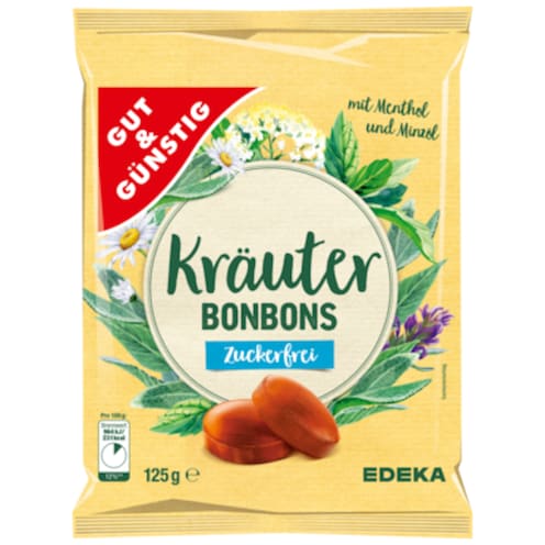 GUT&GÜNSTIG Kräuter-Bonbons zuckerfrei 125 g