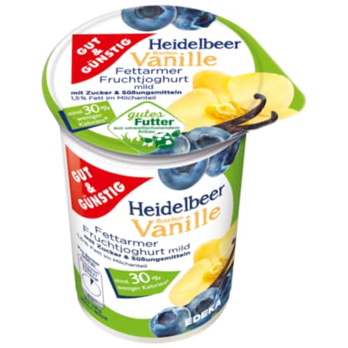 GUT&GÜNSTIG Fettarmer Fruchtjoghurt 1,5% Fett Heidelbeere-Vanille 250 g