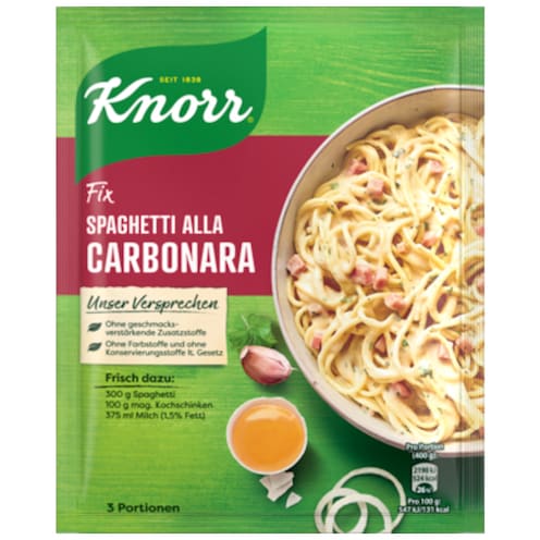 Knorr Fix Spaghetti alla Carbonara für 3 Portionen