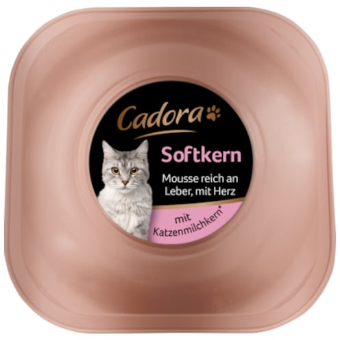 Cadora Softkern Mousse reich an Leber, mit Herz, mit Katzenmilchkern 85 g