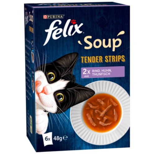 felix Soup Tender Strips Gemischte Geschmacksvielfalt 6 x 48 g