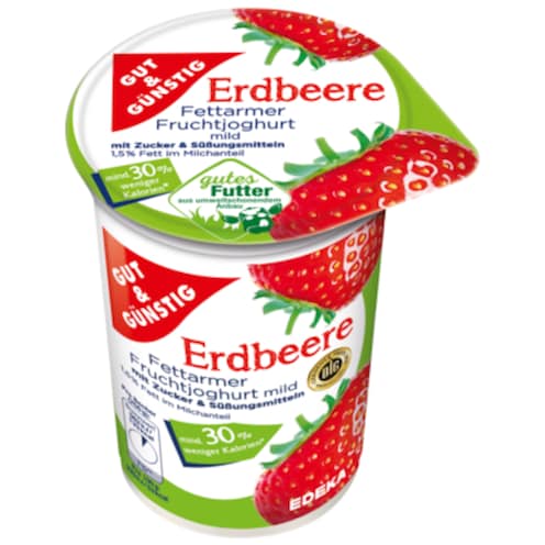 GUT&GÜNSTIG Fettarmer Fruchtjoghurt 1,5% Fett Erdbeere 250 g