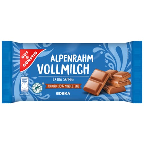 GUT&GÜNSTIG Alpenrahm-Vollmilch-Schokolade 100 g